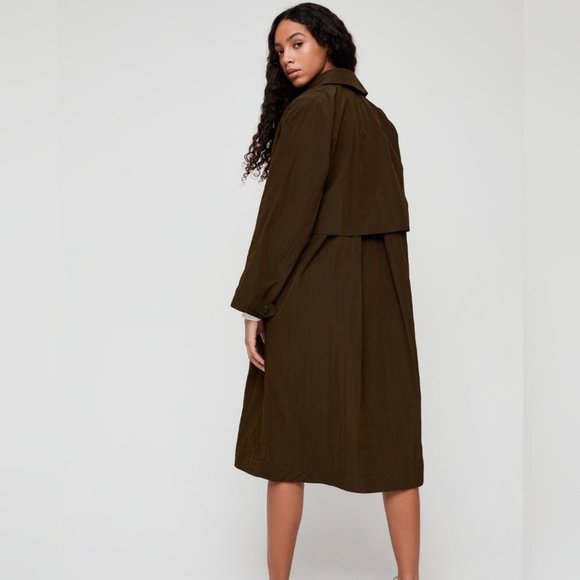 ARITZIA babaton Skylar trench coat moss green size small - Picture 2 of 13